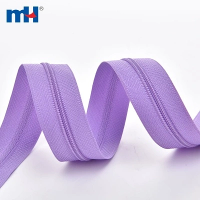 Chaîne longue zippée en nylon lavande