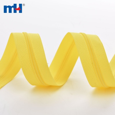Yellow zipper tape