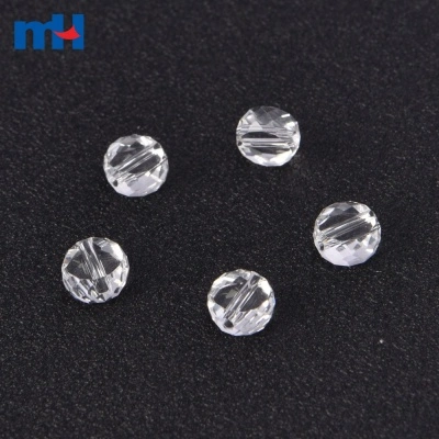 Perles de verre cristal clair de 8 mm