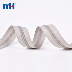 #5 Nylon Zipper Longue Chaîne Gris