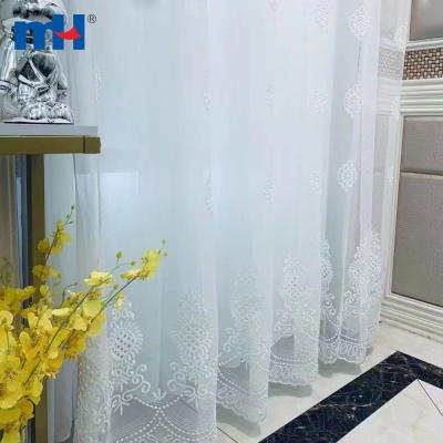 Embroidered Sheer Curtain Fabric