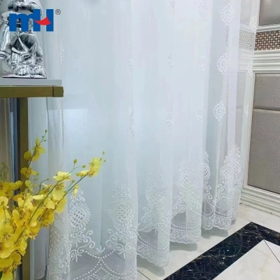 Embroidered Sheer Curtain Fabric