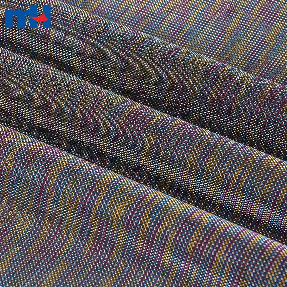 80 20 Polyester Metallic Yarn Double Sided Shiny Interlock Knit Fabric