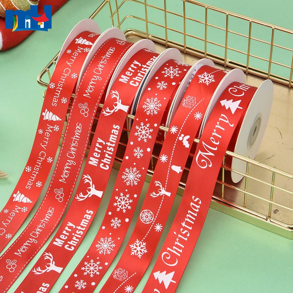 DanceeMangoos Gift Ribbons 4pcs Merry Christmas Printing Ribbon
