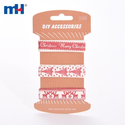 15mm Christmas Print Cotton Ribbon