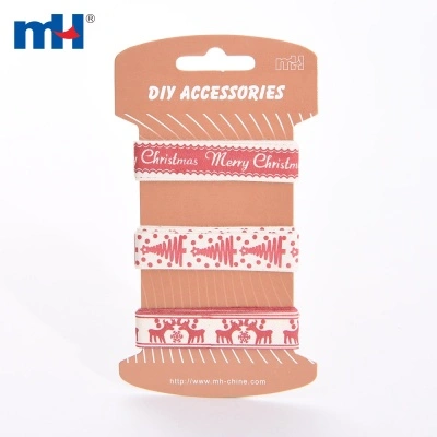 15mm Christmas Print Cotton Ribbon