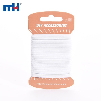 6mm 8cord Sewing Flat Elastic White