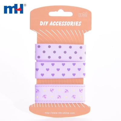 Light Purple Printed Grosgrain Ribbon