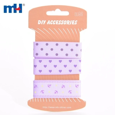 Light Purple Printed Grosgrain Ribbon
