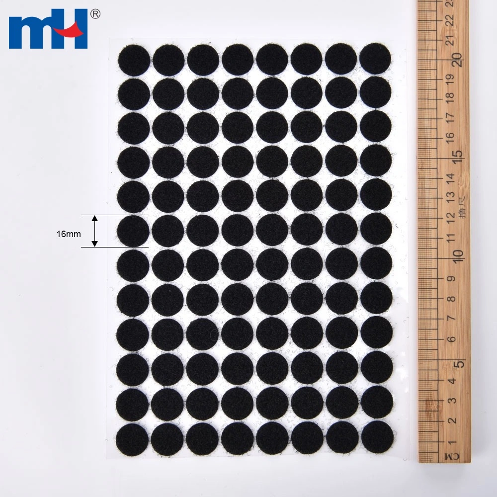 16mm Hook and Loop Dots 100% Nylon Black Widely Use Manufacturers