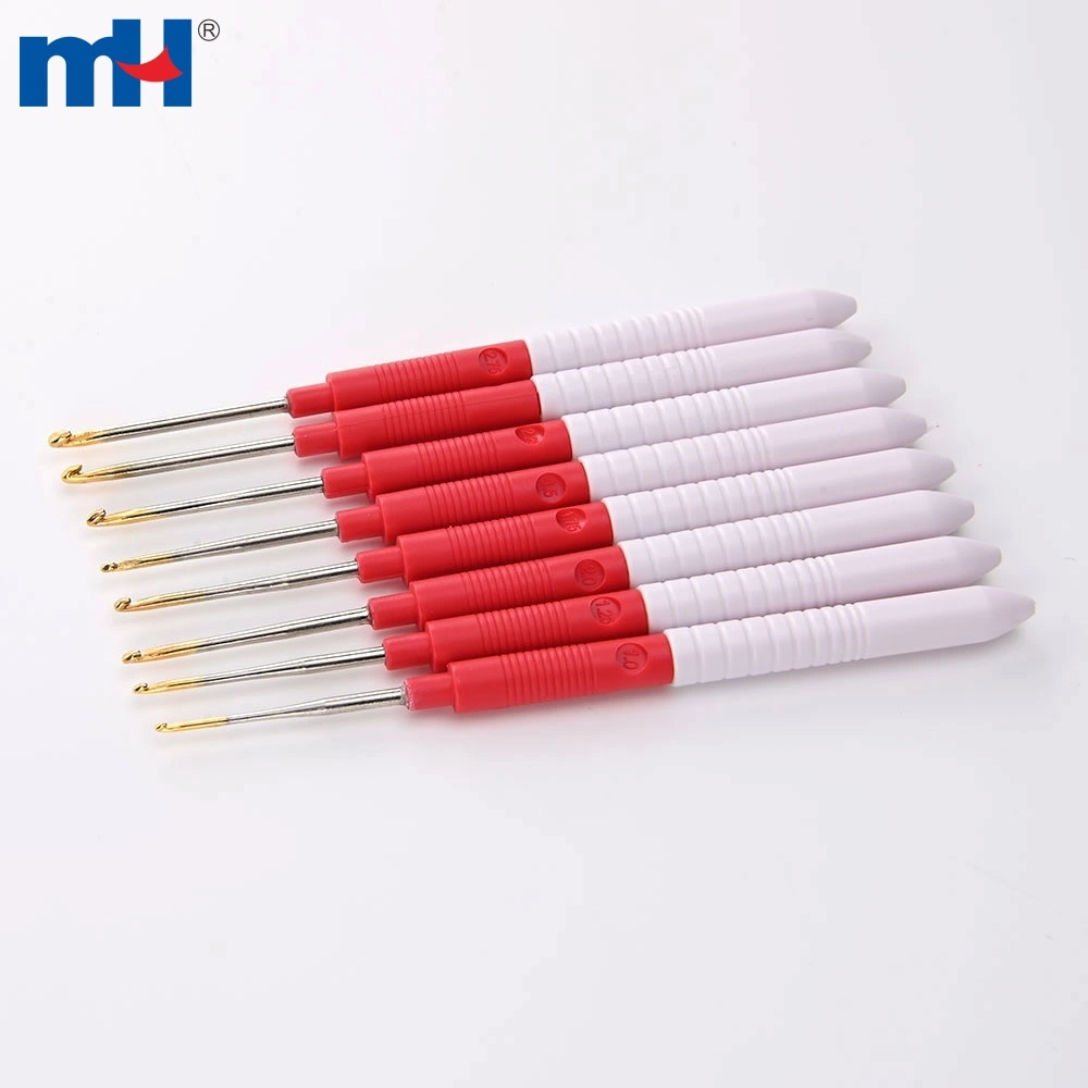 9 Types of Crochet Hook Knitting Set Gold Coated Hook Head