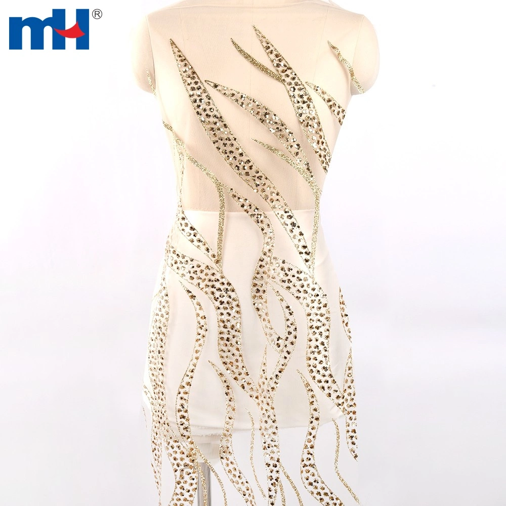 white and gold dress material Ivory white dress with gold feathers