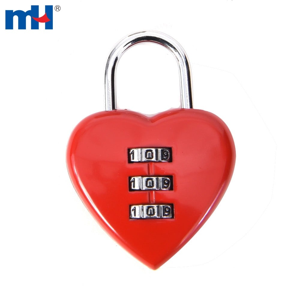 Mini cadenas à code à combinaison en forme de cœur Love