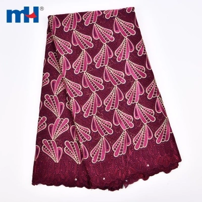 African Swiss Lace Material with Stone
