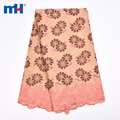 African Swiss Lace Material with Stone
