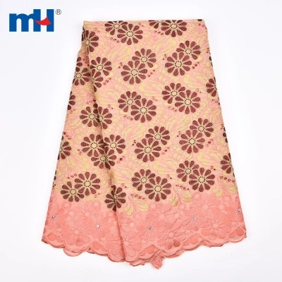African Swiss Lace Material with Stone