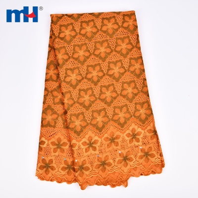 African Swiss Lace Material with Stone