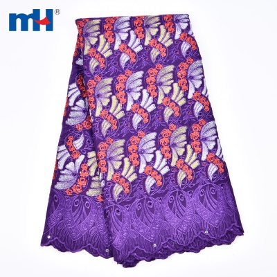 African Swiss Lace Material with Stone