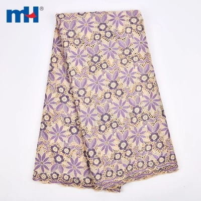 African Swiss Lace Material with Stone