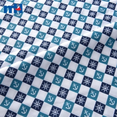Anchor and Rudder Printed Bedsheet Fabric