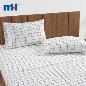 drap-de-lit-à-carreaux-blanc