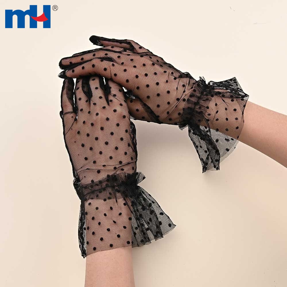 Black short best sale lace gloves