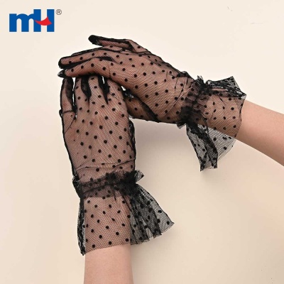 Polka Dot Short Lace Gloves