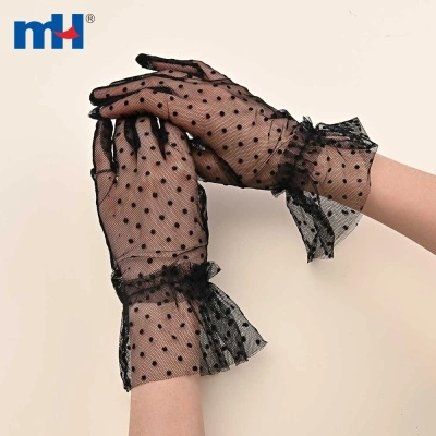 Polka Dot Short Lace Gloves