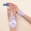 1pair Rhinestone Decor Lace Glove