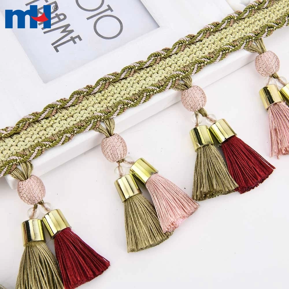 Double Tassel Fringe Trims for Drapery Curtains Decoration