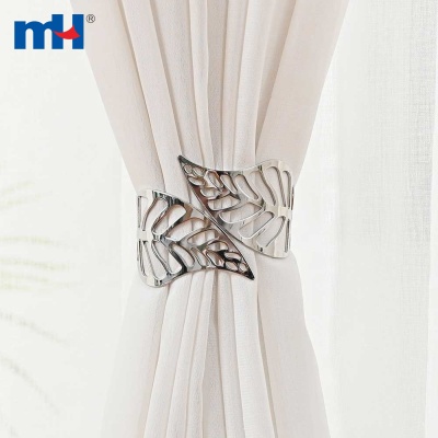 Metal Hollow Silver Leaf Curtain Clip