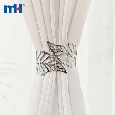 Metal Hollow Silver Leaf Curtain Clip