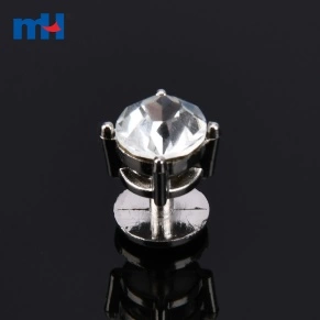 Faceted Crystal Cufflinks Button