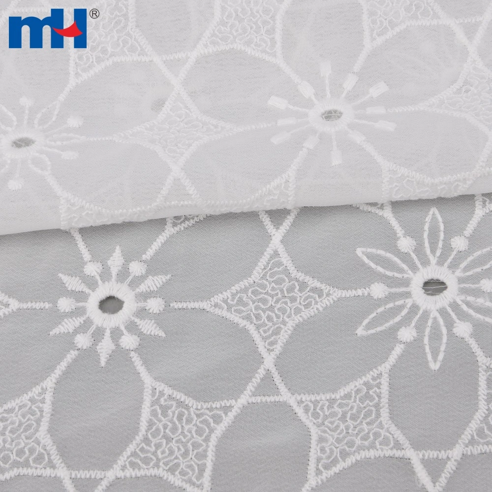 Bordure En Dentelle à œillets Coton Broderie Anglaise - Blanc, 14 M De Long, 5 Cm De Large