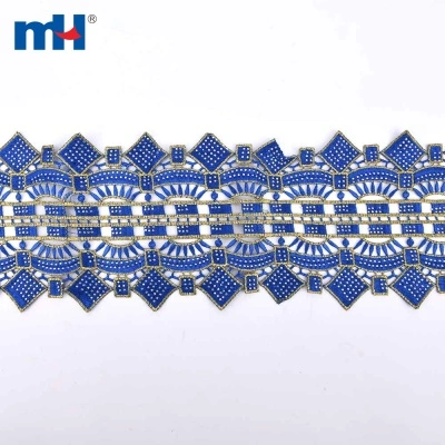 African Rhinestone Lace Trim