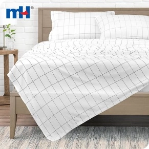Black White Grid Bedsheet Duvet Cover Material