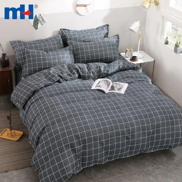 Plaid Polyester Brushed Bedsheet Material