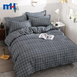 Plaid Polyester Brushed Bedsheet Material