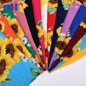 30S Sunflower Printed Rayon Material Fabric