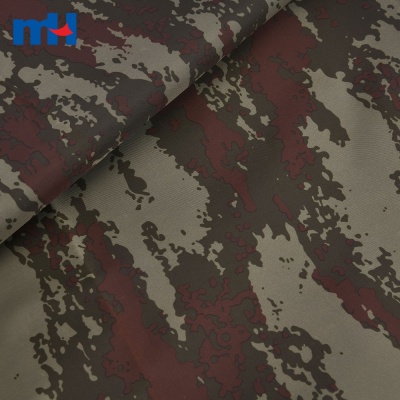 68D Printed Camouflage PVC Coated Raincoat Fabric