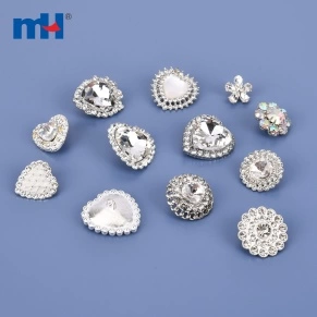 Botones de costura de diamantes de imitación de cristal transparente