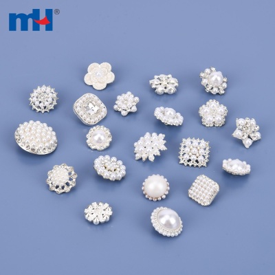 Pearl Rhinestone Buttons