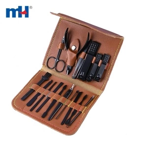 16 Pieces Black Carbon Steel Pedicure Kit