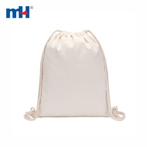Natural Cotton Drawstring Backpack Bag