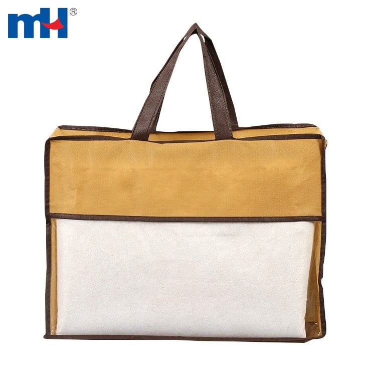 Non Woven Fabrics Transparent PVC Storage Organizer with Zipper