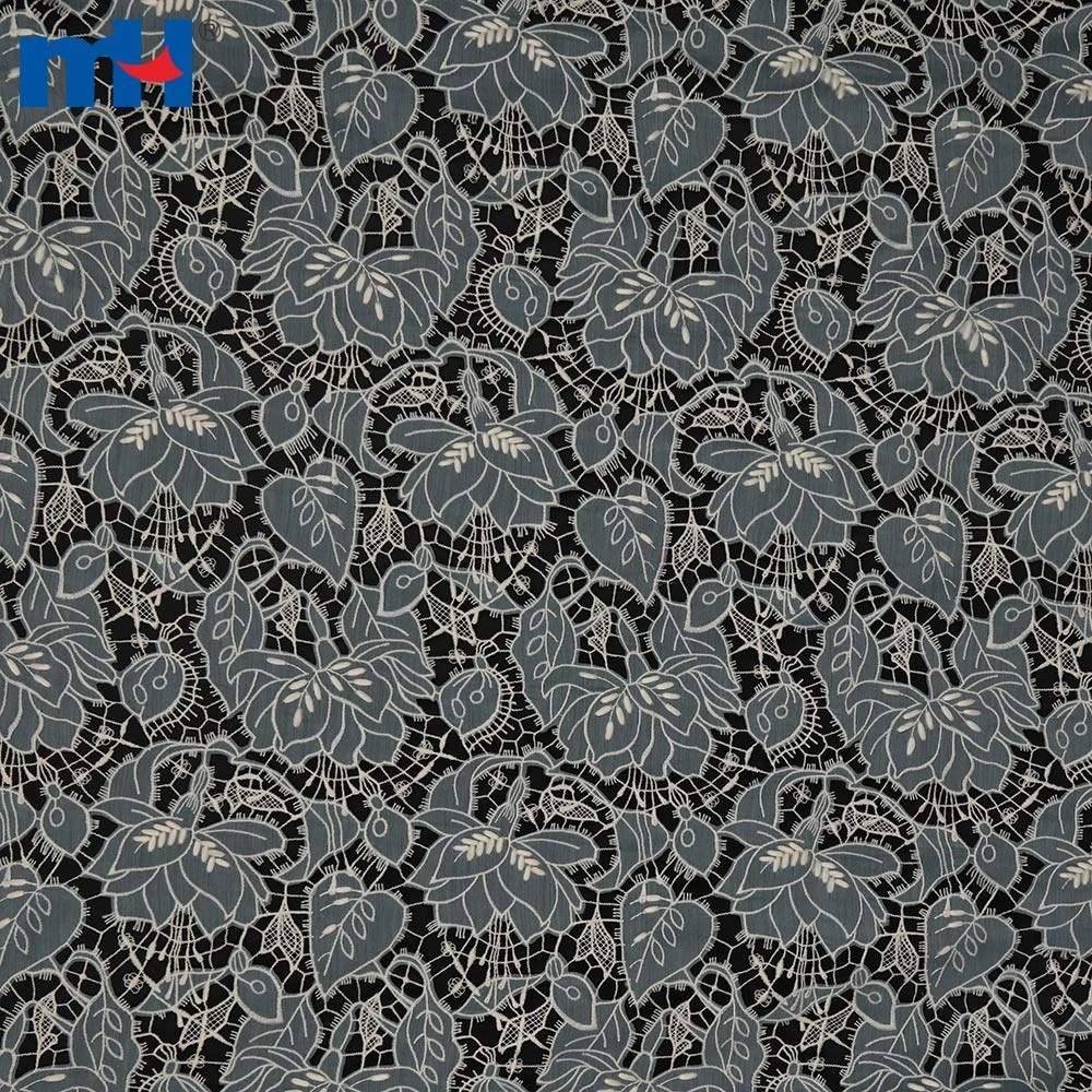 Fabricante de telas de edredón de encaje guipur bordado calado cortado