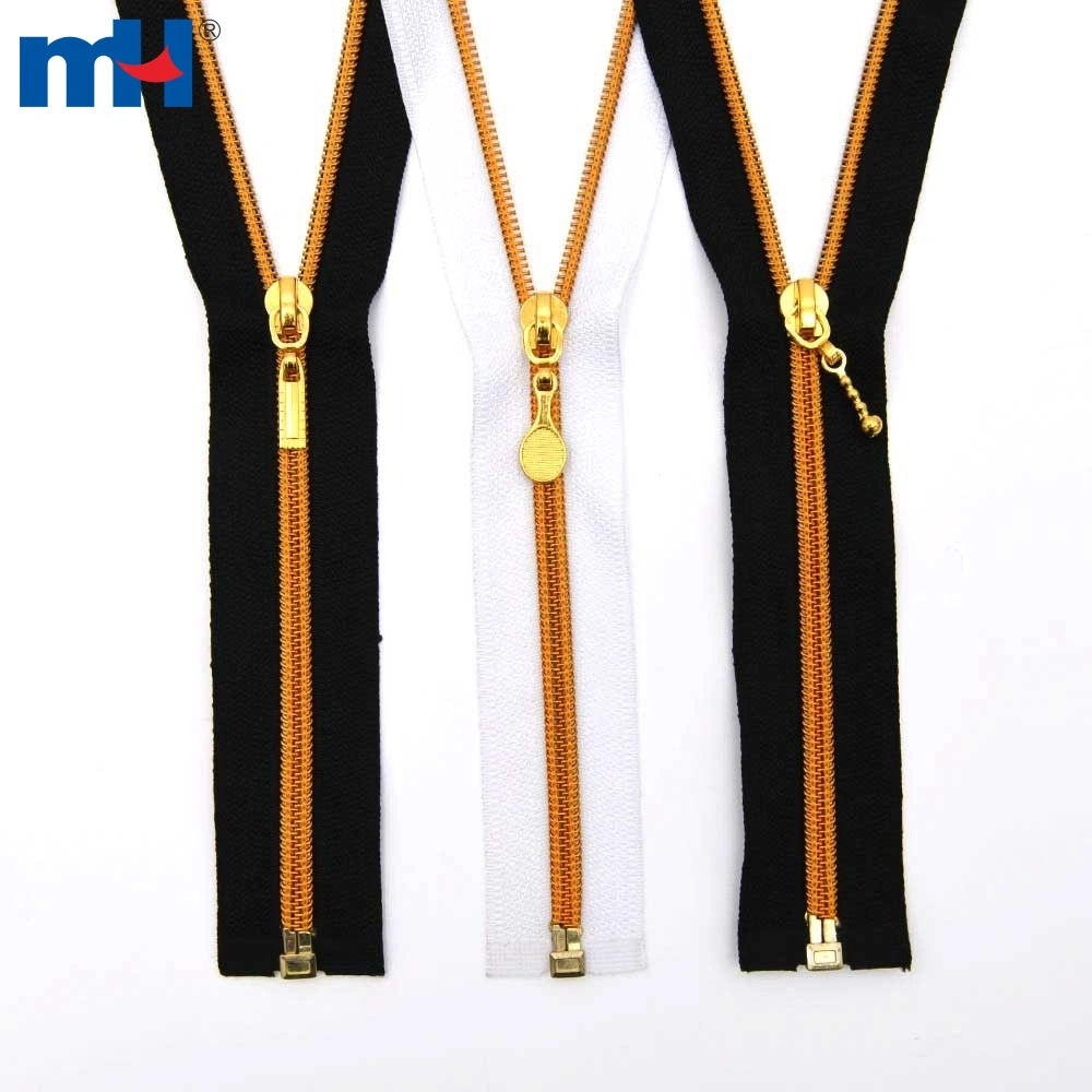 gold teeth nylon zipper