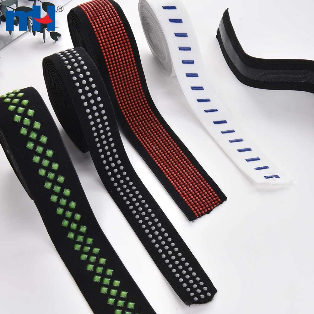MH Custom Non-Slip Silicone Gripper Elastic for Sewing Sportswear