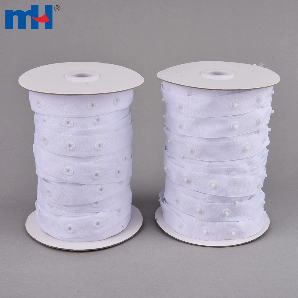 18mm White 3 Skip 1 Spacing Snap Button Tape for Sewing