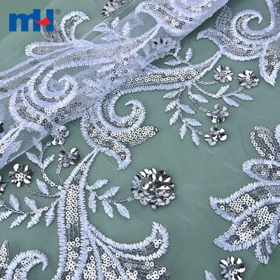 130cm Sequins Wedding Lace Fabric